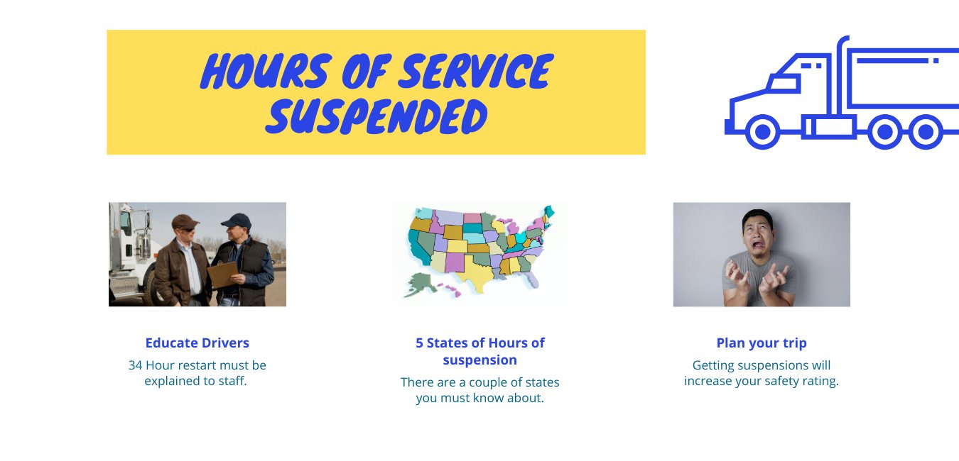 FMCSA Hours of Service Suspended